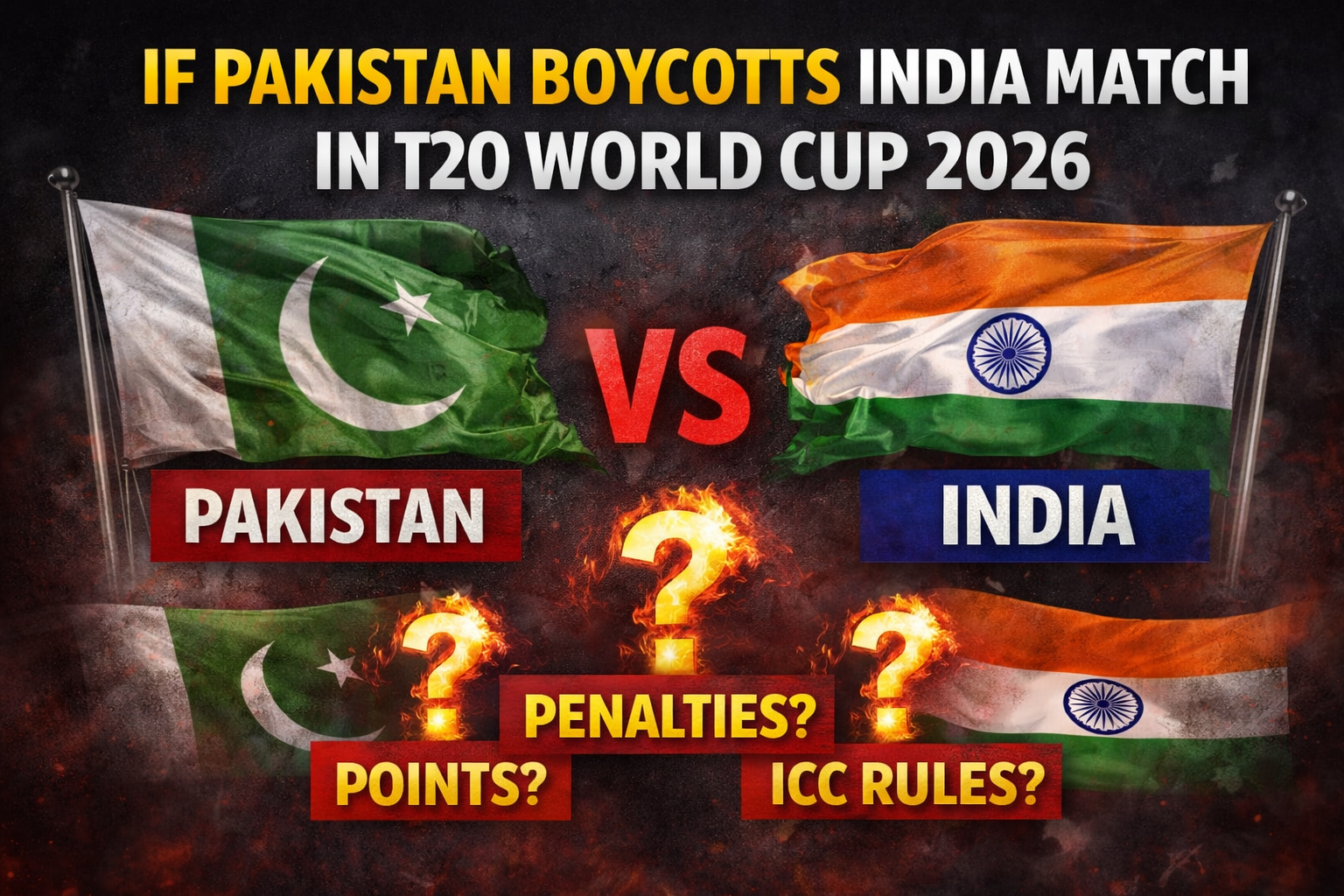 If Pakistan Boycotts India Match in T20 World Cup 2026: ICC Rules, Points, Penalties Explained