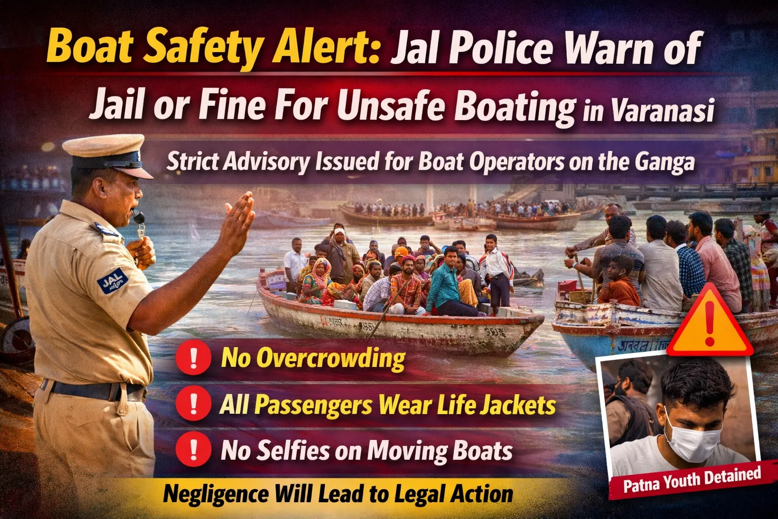 Varanasi Jal Police Issues Strict Advisory on Ganga Boat Safety, BNS 2023 Section 282 Action Warned