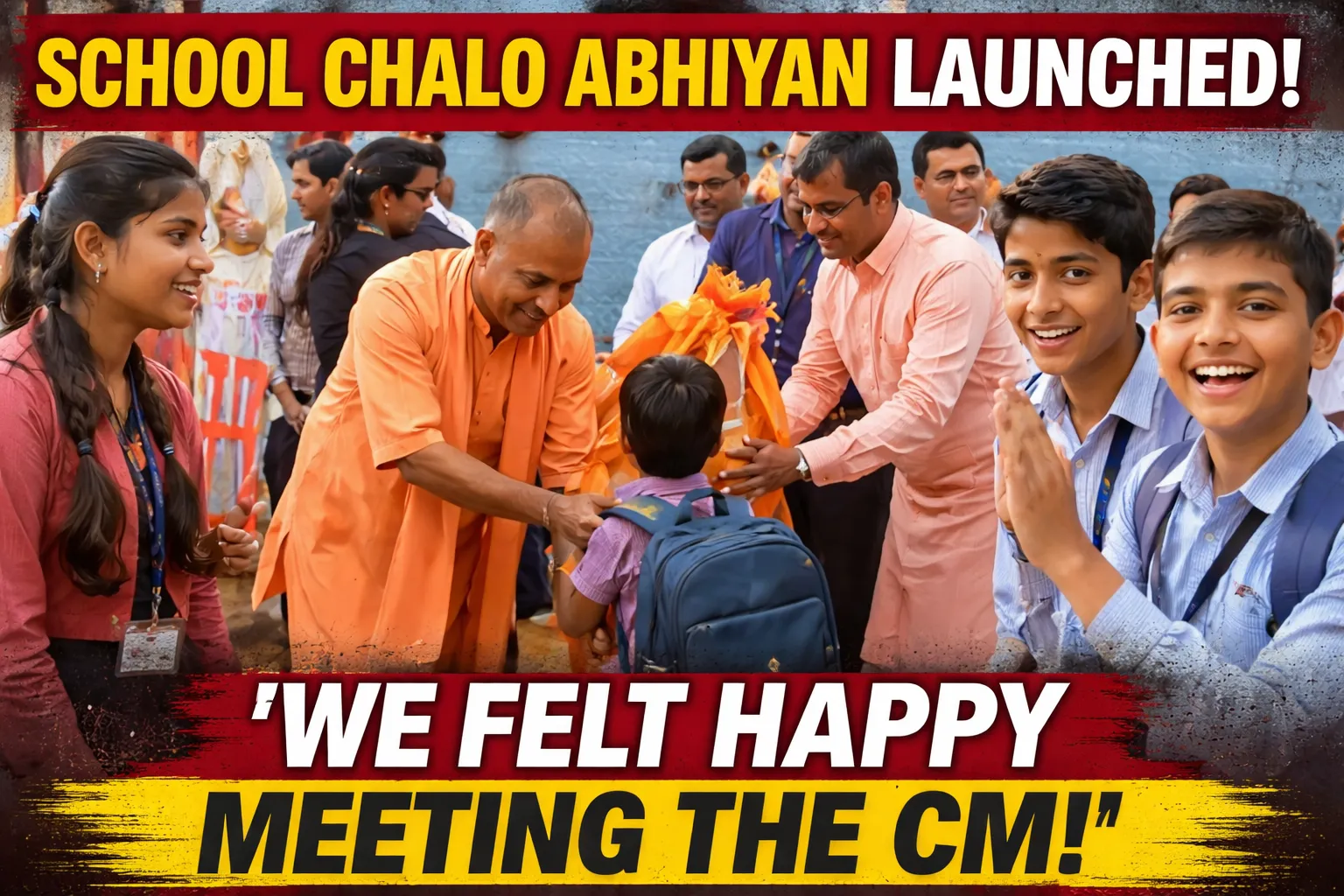 CM Yogi Launches ‘School Chalo Abhiyan’ from Kashi, Emphasizes Role of Education in Building Society