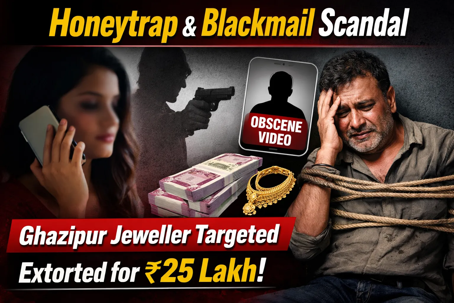 Ghazipur Honeytrap Case: Jeweller Drugged and Blackmailed for ₹25 Lakh, Four Booked in Varanasi Zone
