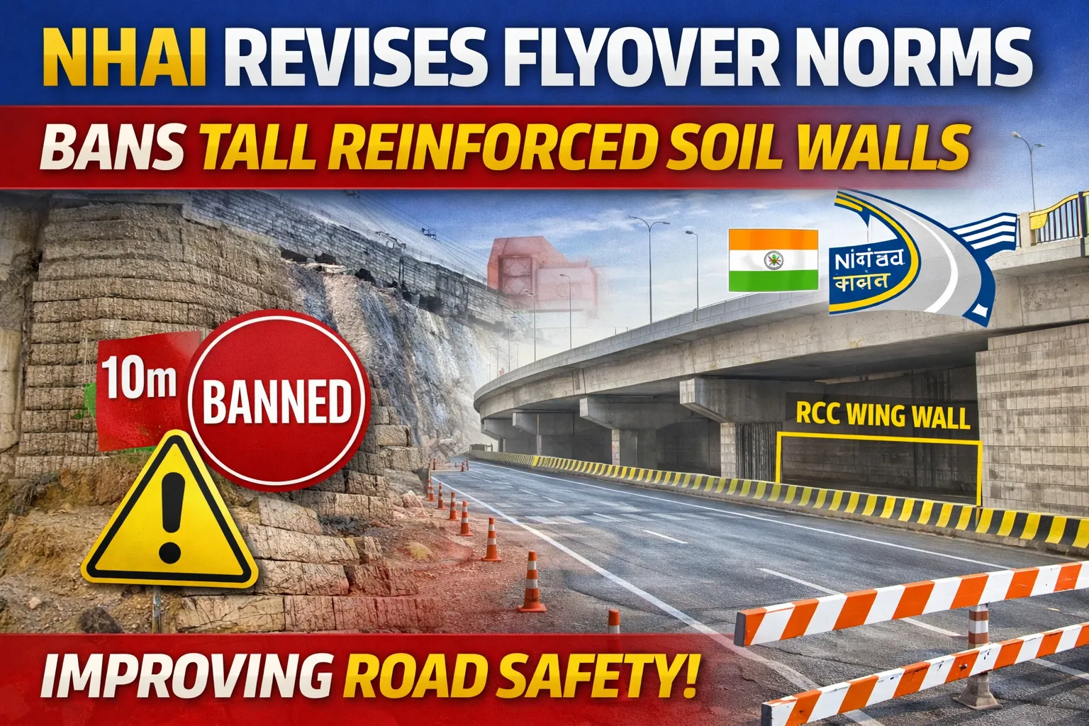 National Highways Authority of India Revises Flyover Norms, Bans Tall Reinforced Soil Walls to Improve Road Safety