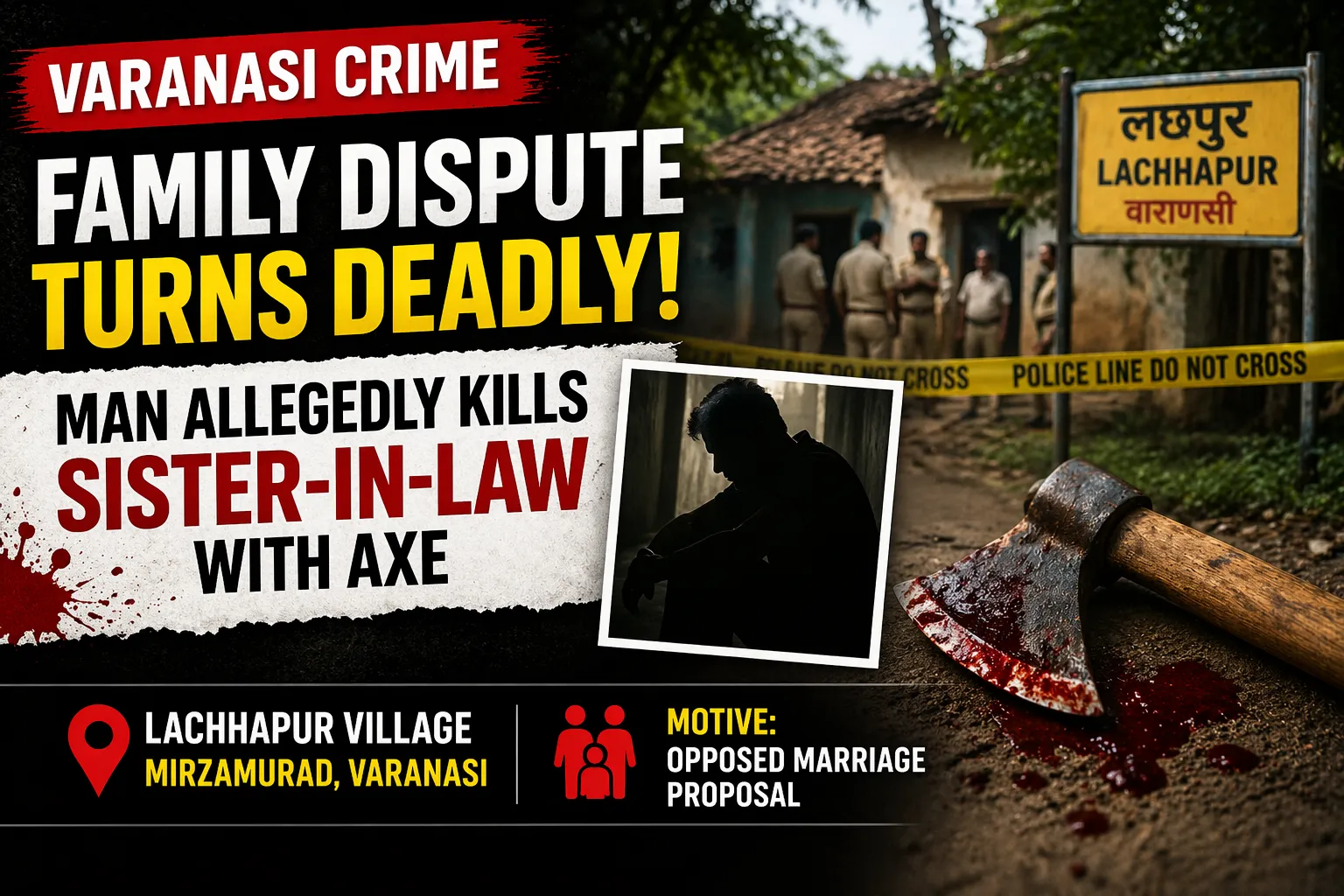 Man Allegedly Kills Sister-in-Law with Axe in Varanasi Village Over Family Dispute