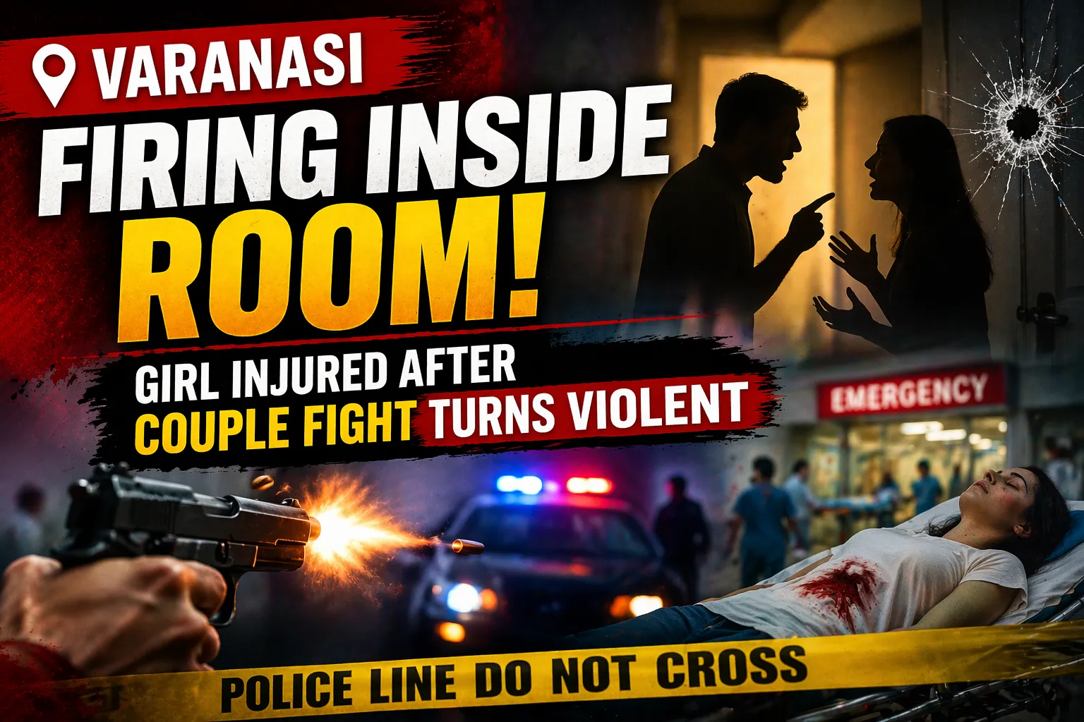 Firing Inside Hotel West Inn: Woman Injured After Couple Dispute Turns Violent in Varanasi