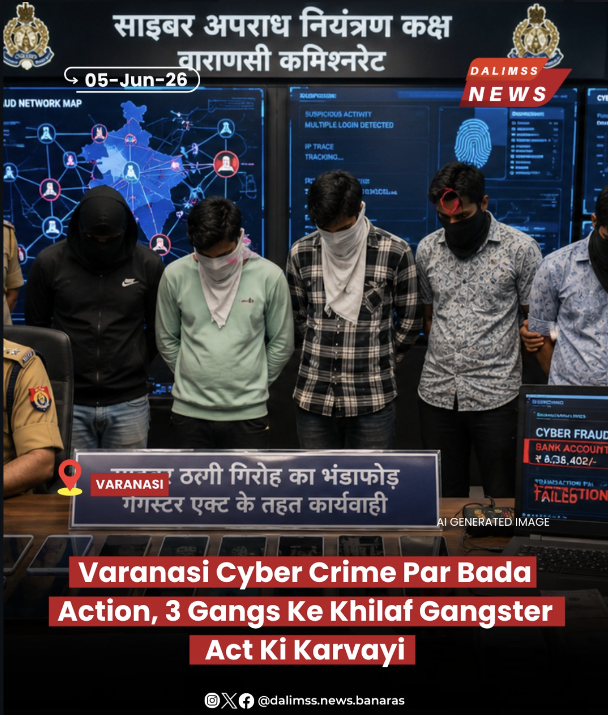The Varanasi Cyber Crime Police has intensified its crackdown on organized cyber fraud