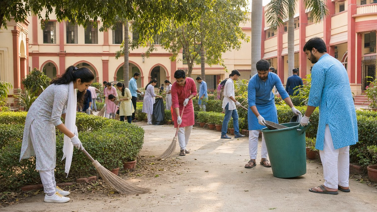 Sampurnanand Sanskrit University Begins Cleanliness Drive Ahead of July 30 Convocation