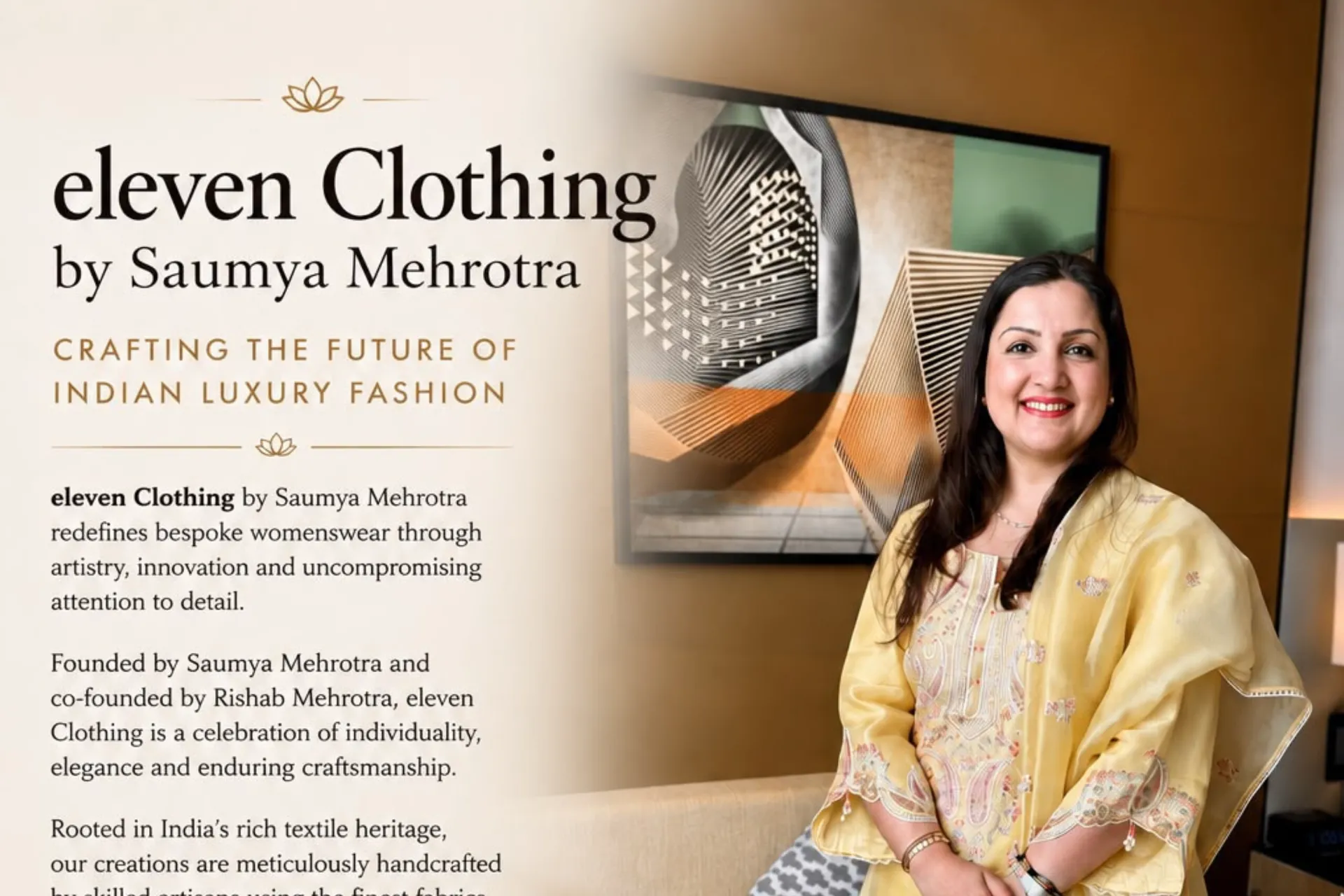 Varanasi-Based eleven Clothing by Saumya Mehrotra Blends Indian Craftsmanship with Modern Luxury Fashion