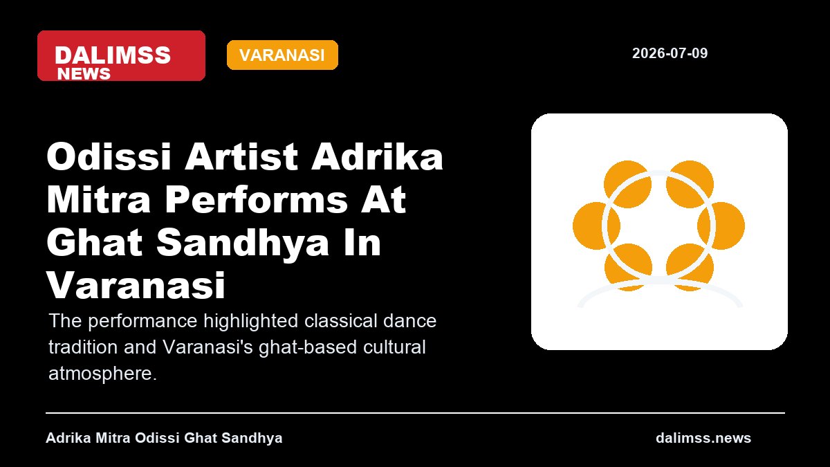 Odissi artist performing on an evening stage near the Ganga in Varanasi