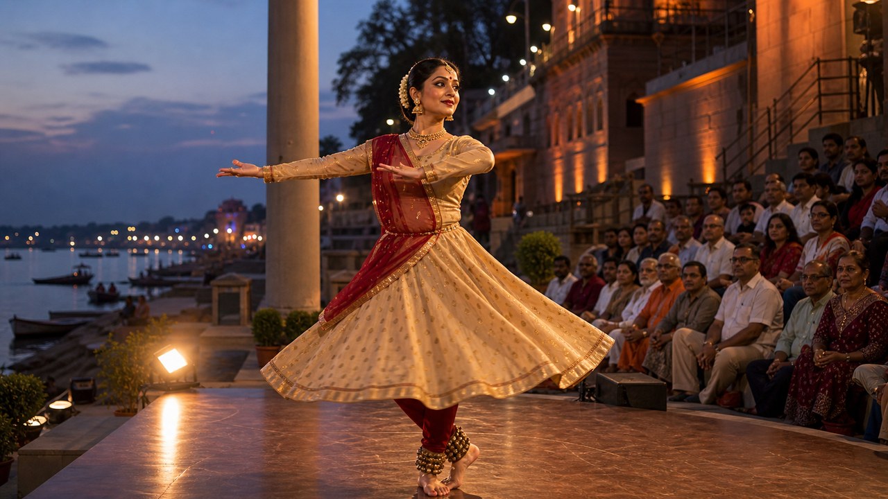 Kathak Artist Piyali Chandra Performs At Namah Ghat In Varanasi