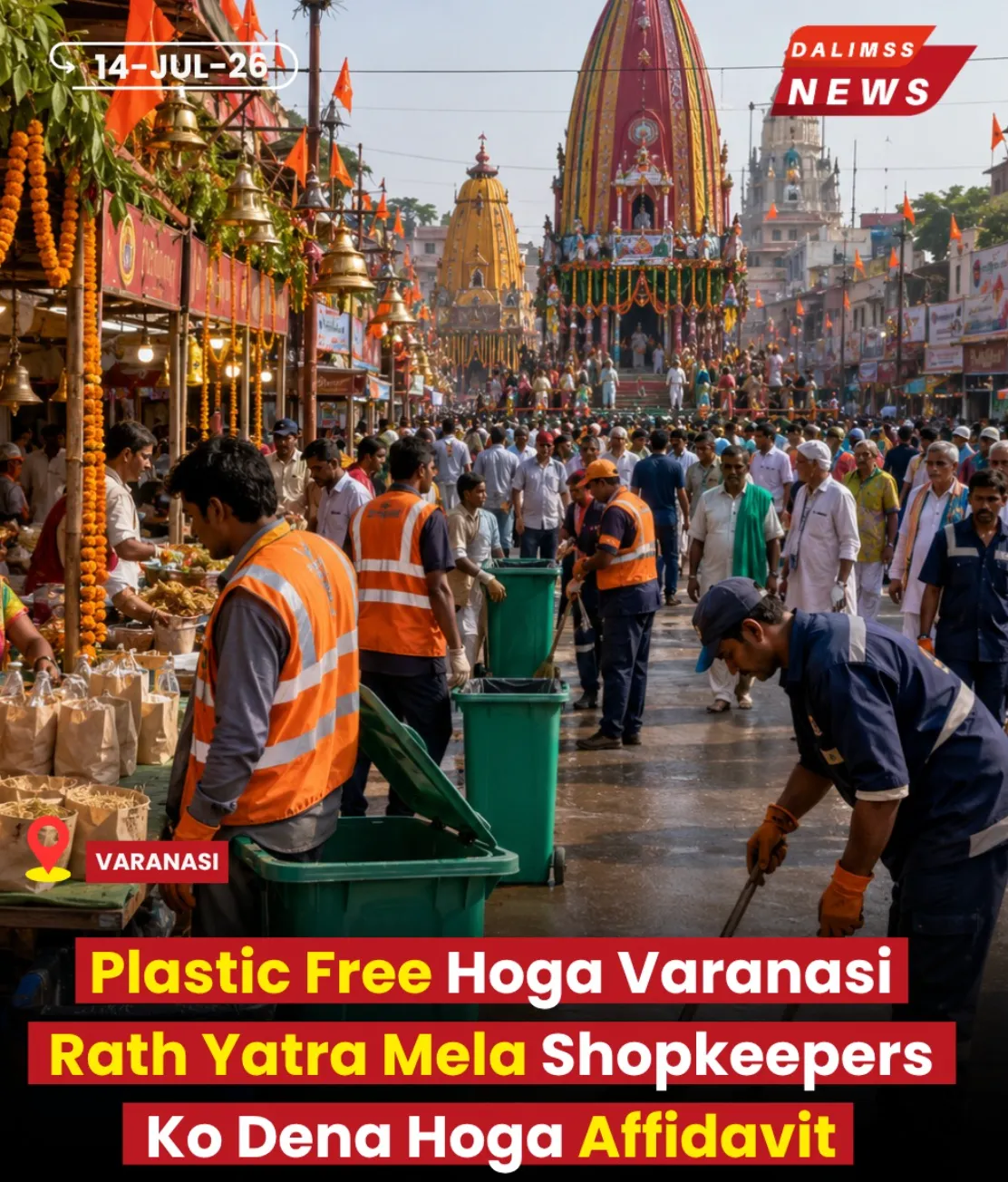 Varanasi Rath Yatra Mela Goes Green: VMC Declares Three-Day Fair Completely Plastic-Free