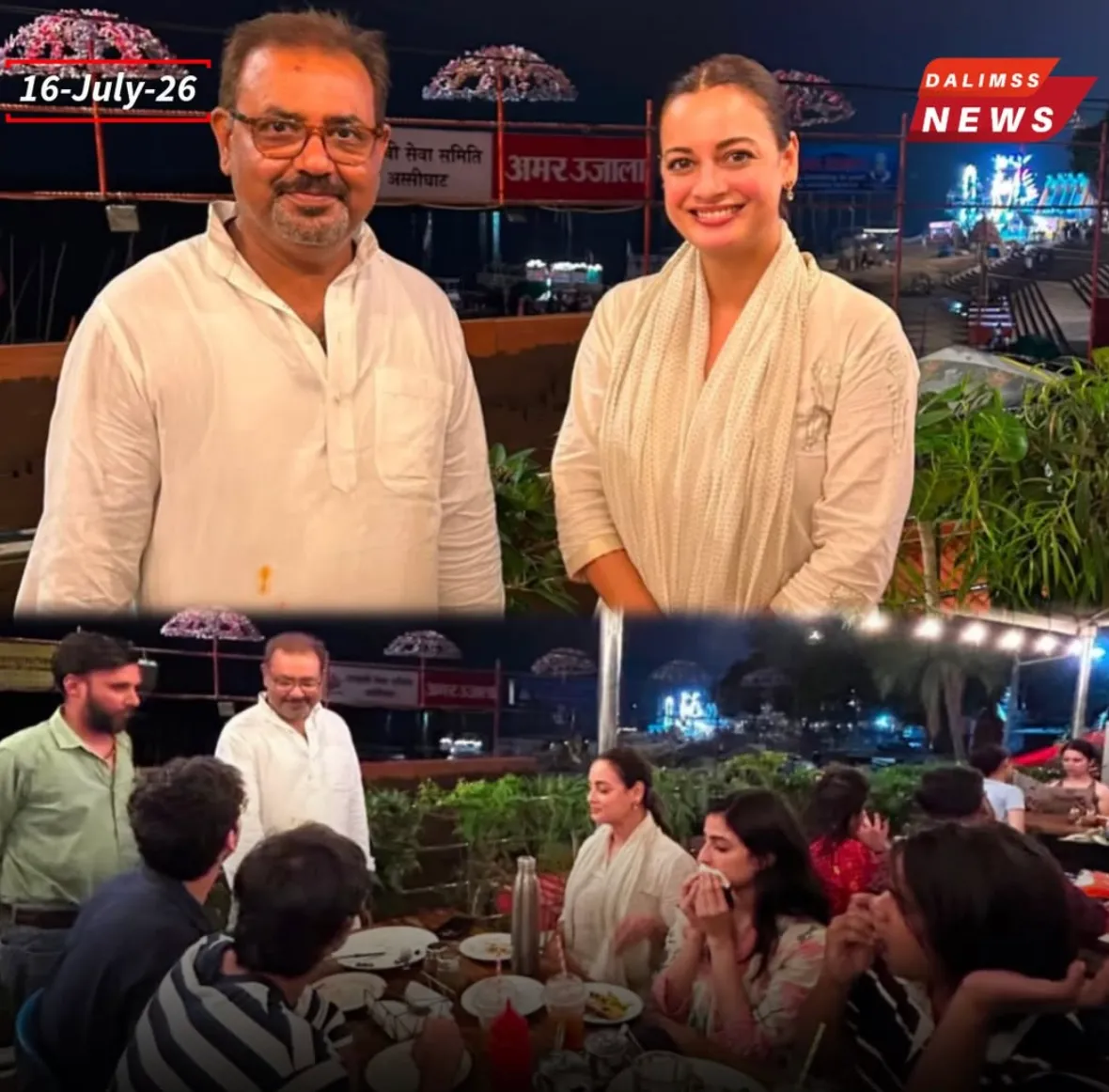 Bollywood star Dia Mirza balances her cultural Varanasi trip with a delicious stop at the iconic Pizzeria Vaatika Cafe at Assi Ghat. Read more inside!