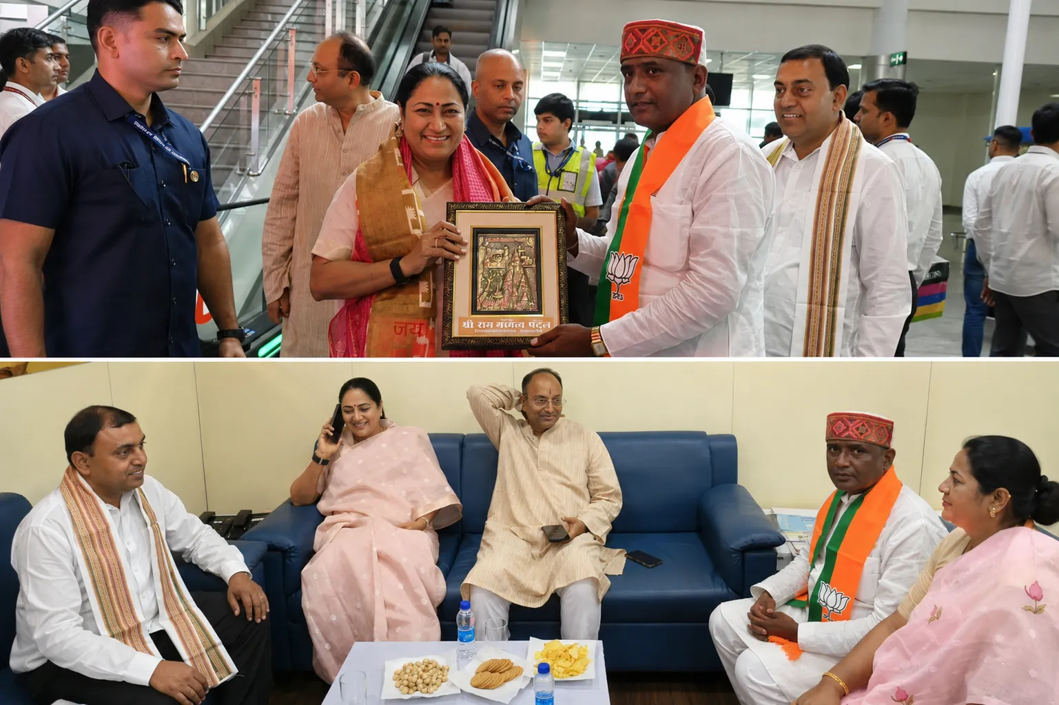 Delhi CM Rekha Gupta Receives Grand Welcome on Arrival in Varanasi