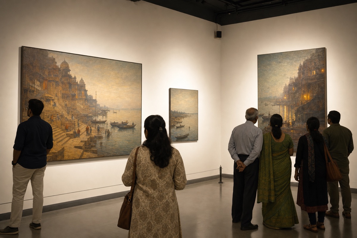 BHU Exhibition Explores Life, Death and Liberation on Banaras Ghats