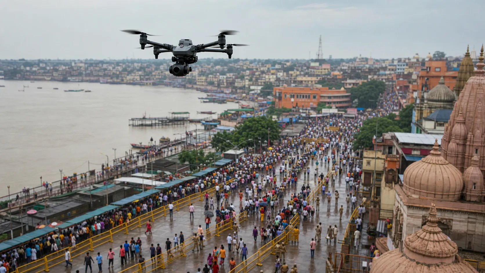 Drones and AI Join Varanasi’s Shrawan Security Plan