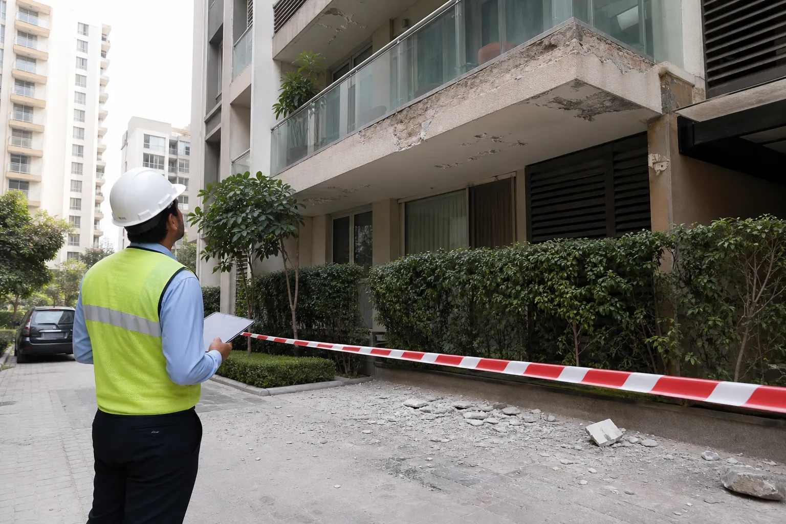Fresh Plaster Fall Raises Structural Safety Alarm at Sector 102 Society