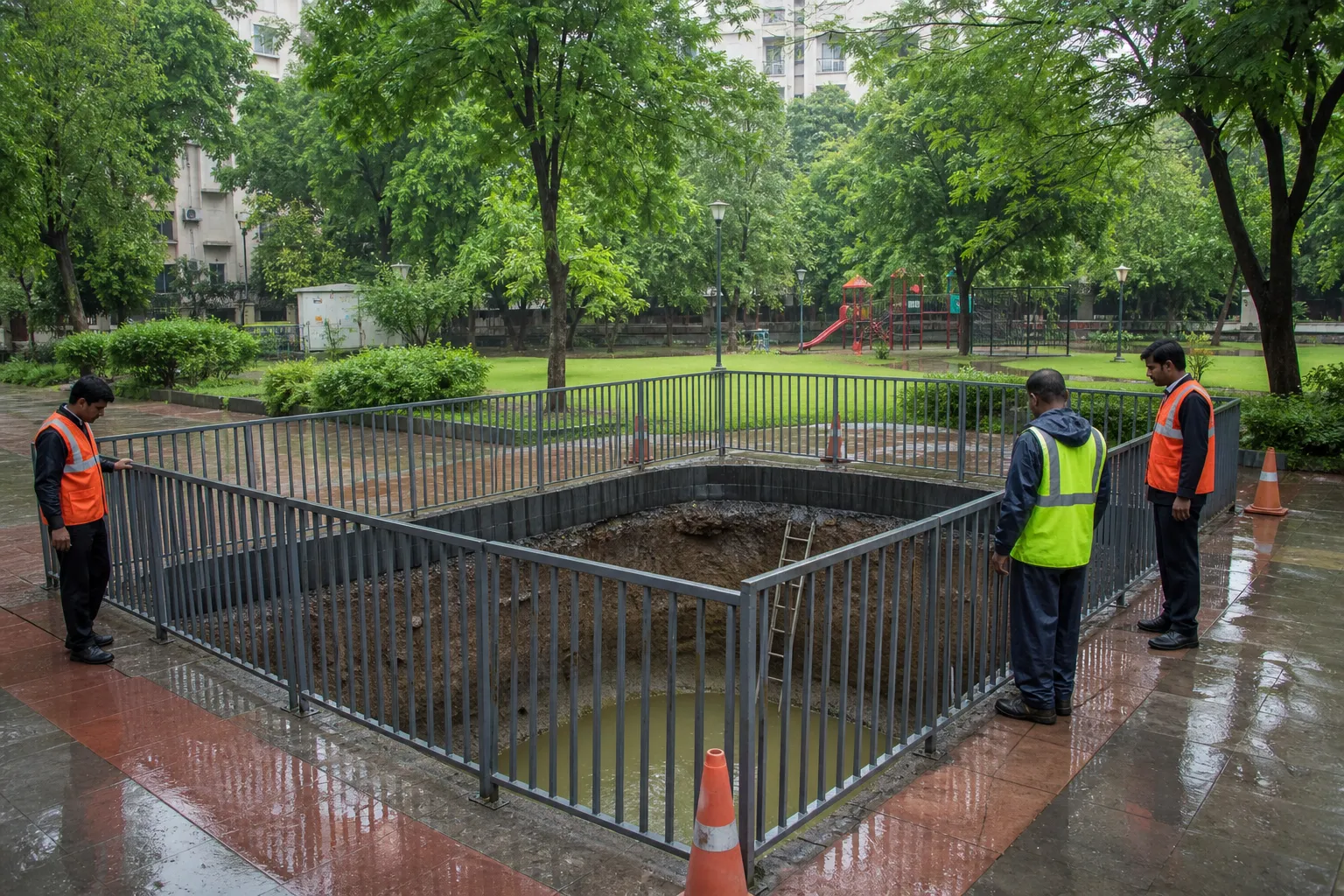 10-Year-Old Rescued From 15-Foot Rainwater Pit in Sector 52 Park