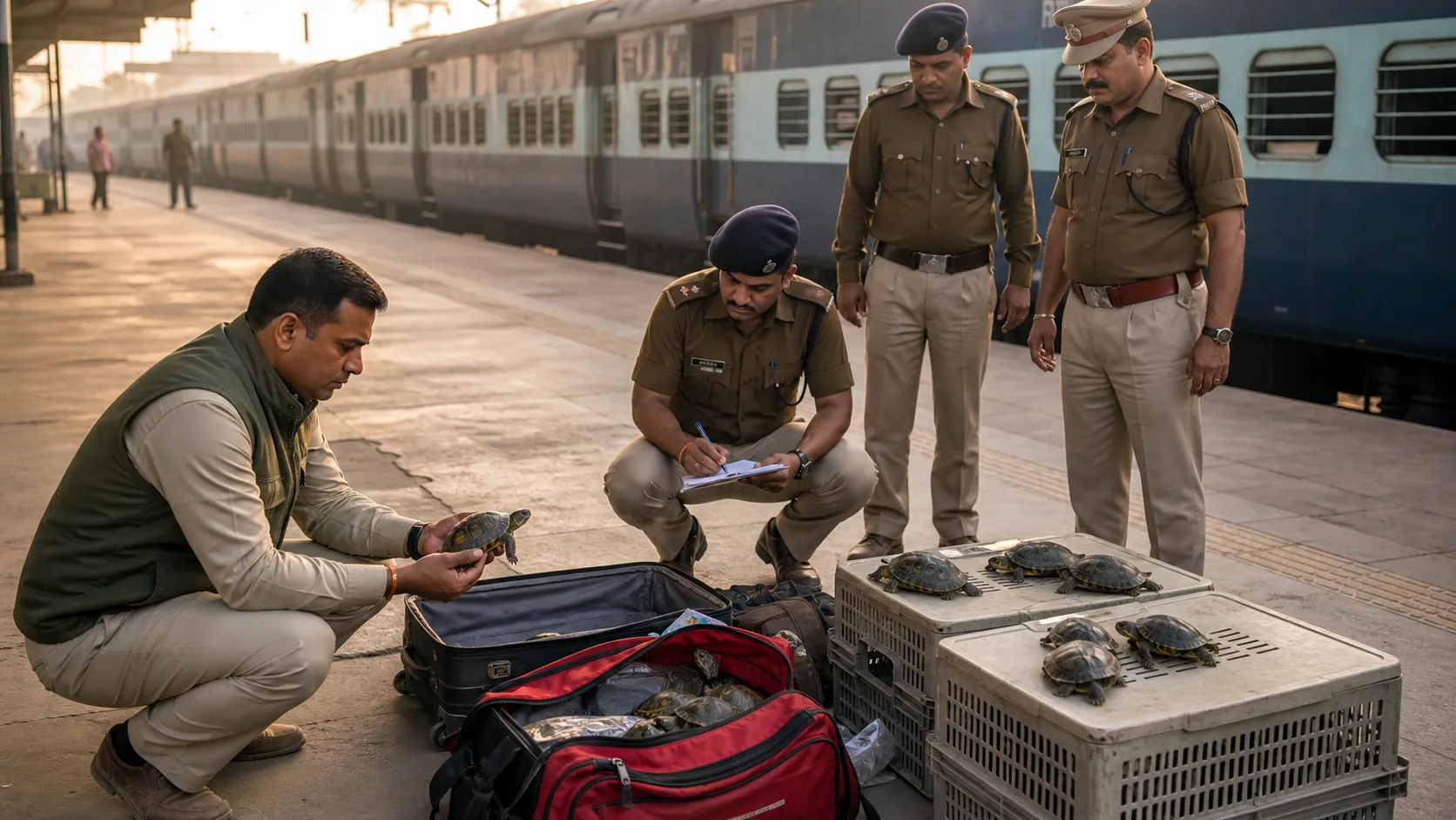 Live Turtles Found in Bags on Kumbha Express at Shivpur Station