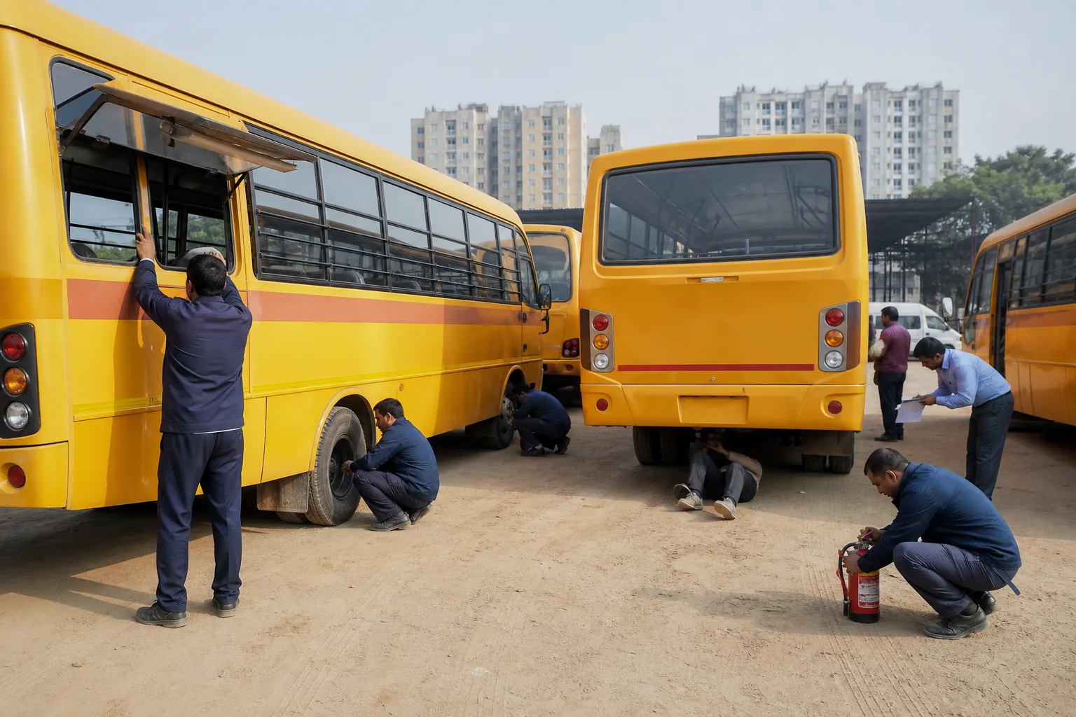 63 Gurugram School Buses Fail Safety Checks Across 20 Schools