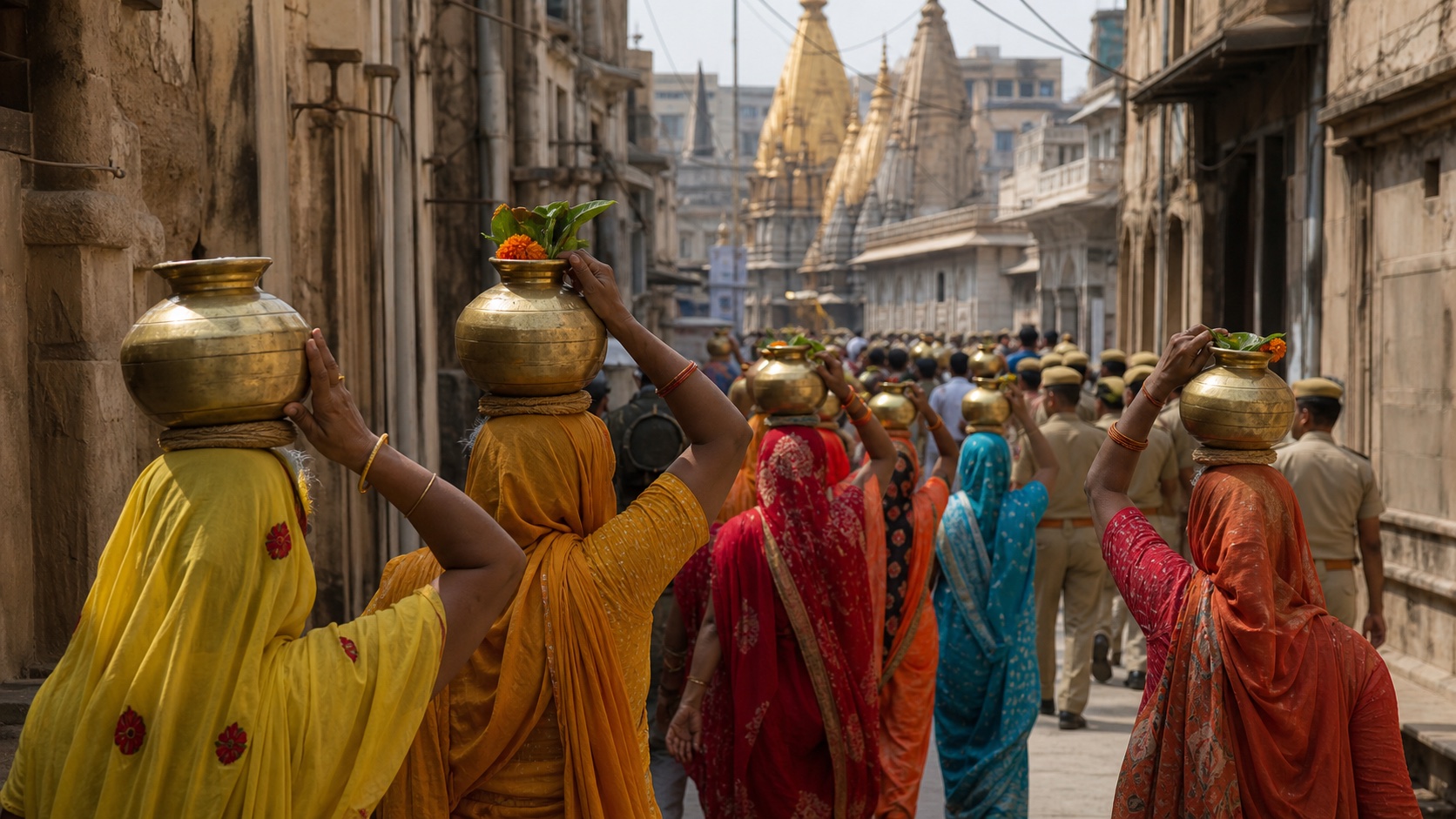 Shringar Gauri Petitioners Join Kalash Walk and Offer Jal at Kashi Vishwanath
