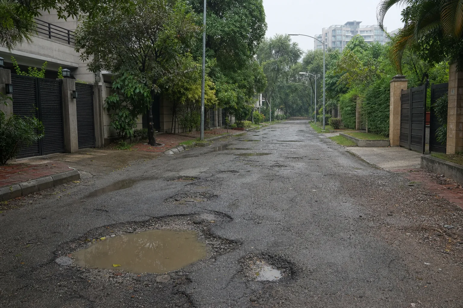 Seven Kilometres of Sushant Lok 2 Roads Await Repair as Residents List Civic Failures
