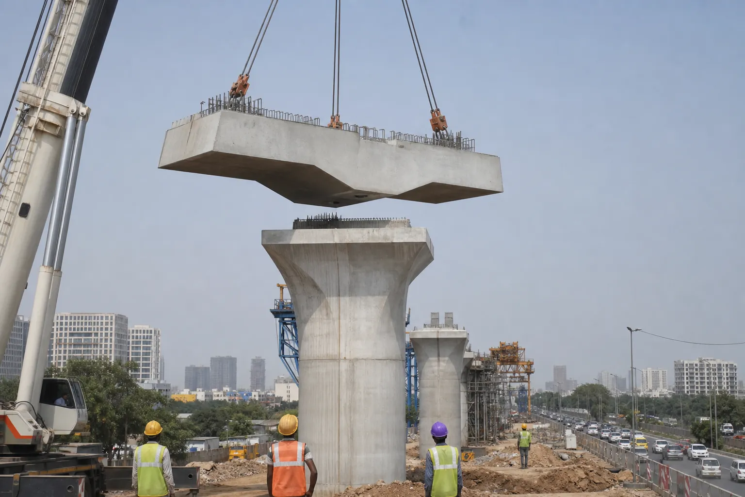 First Pier Cap Marks Visible Progress on Gurugram Metro's Sector 9 Corridor