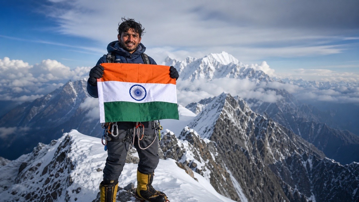Varanasi Mountaineer Pradeep Nathani Completes HMI Course and Mount Renok Climb