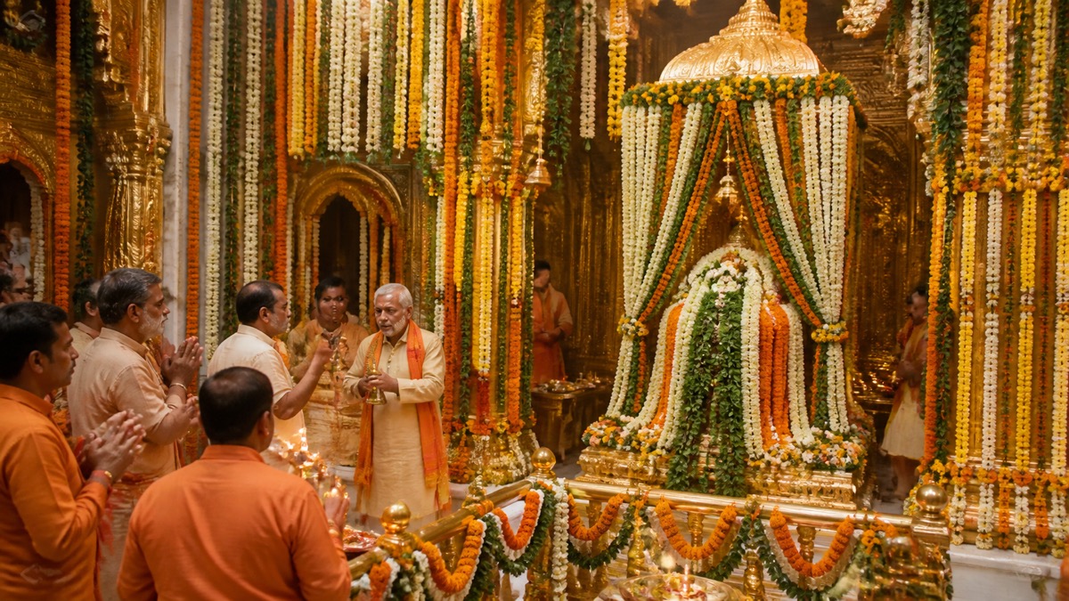 Kashi Vishwanath Wears the Tricolour in Independence Day Floral Shringar