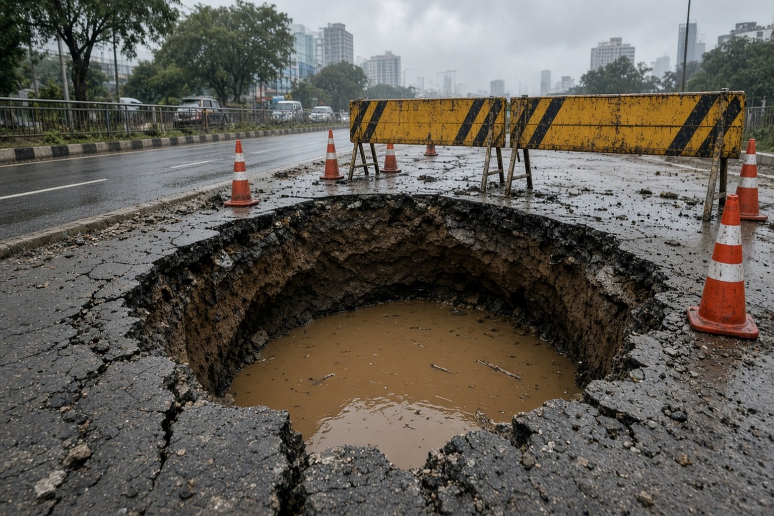 IFFCO Chowk Repair Waits; DLF Water Supply Hit Again