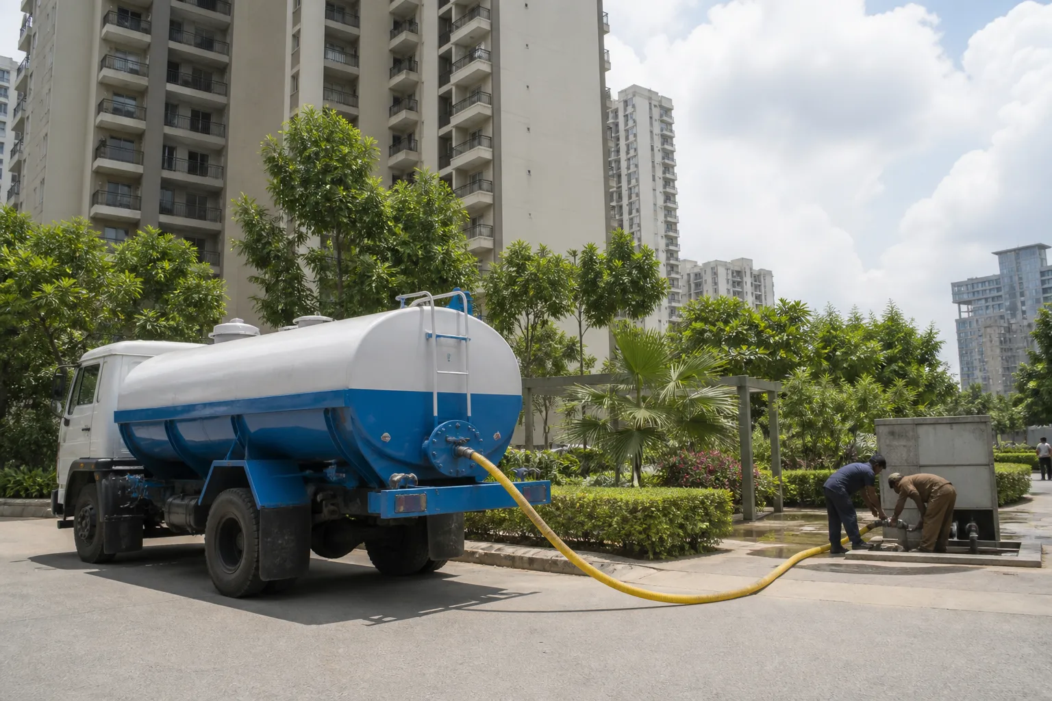 Sector 45 Water Shortage Pushes Families Towards Costly Tankers