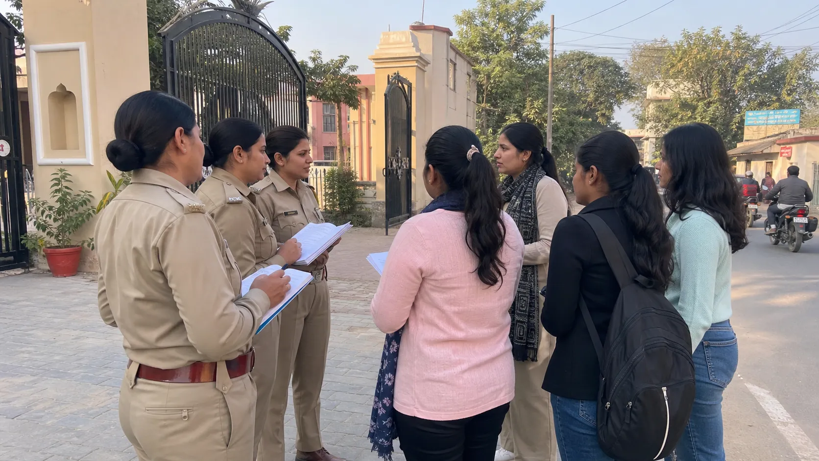 Mission Shakti Team Checks Safety Around Ramnagar Girls' Schools