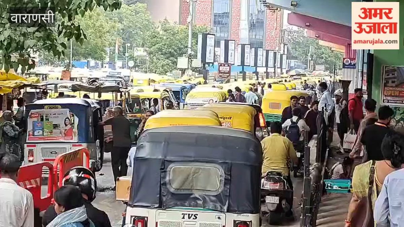 Auto-Rickshaw Congestion Chokes Road Outside Varanasi Cantt Station