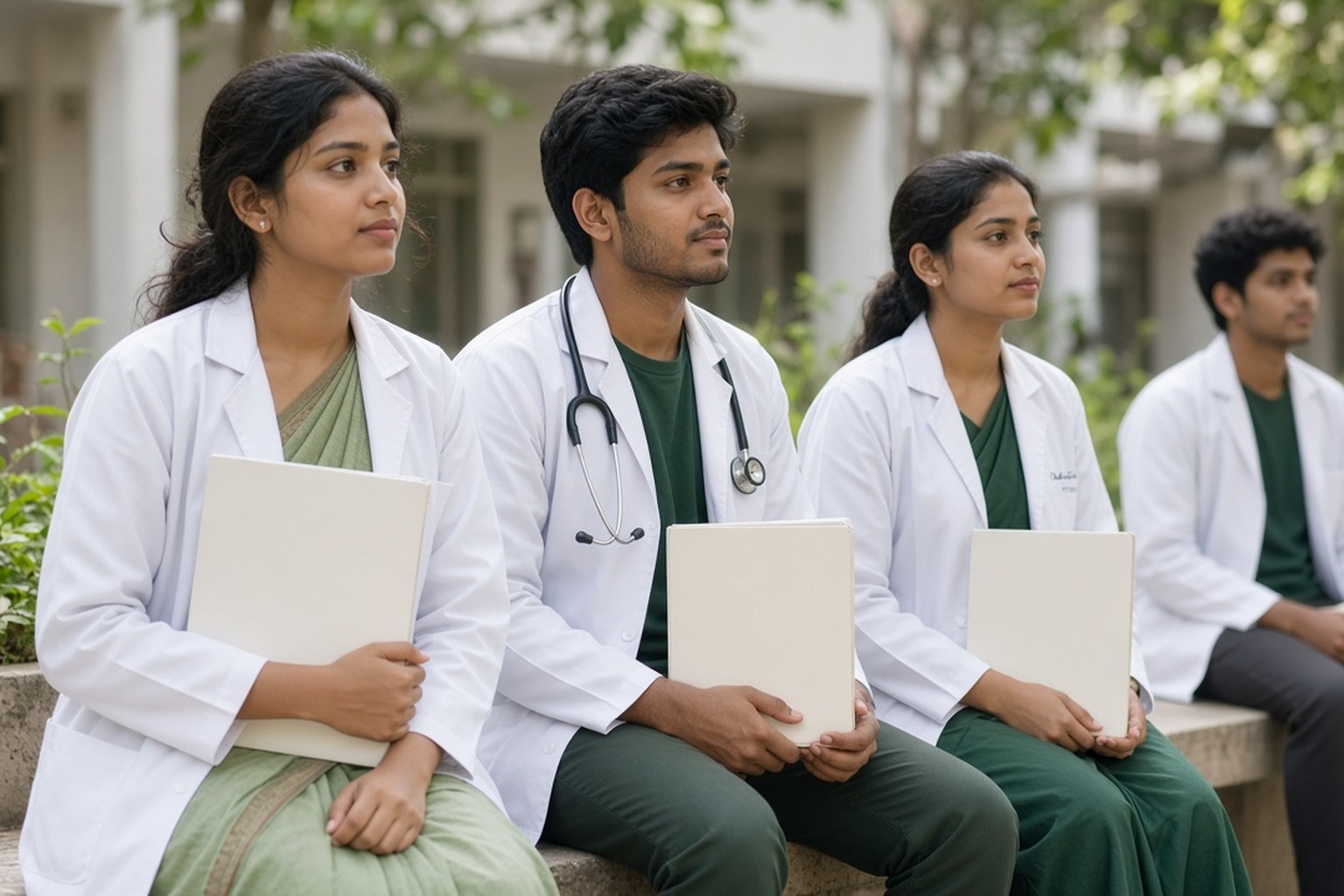 Representational illustration of an AYUSH counselling choice-filling screen beside an institute list