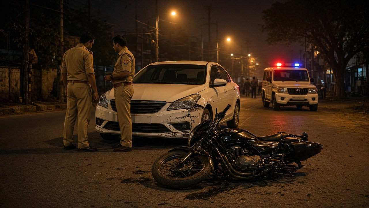 Lalpur Head Constable Loses Leg After Car Hits Bike; Driver Sought