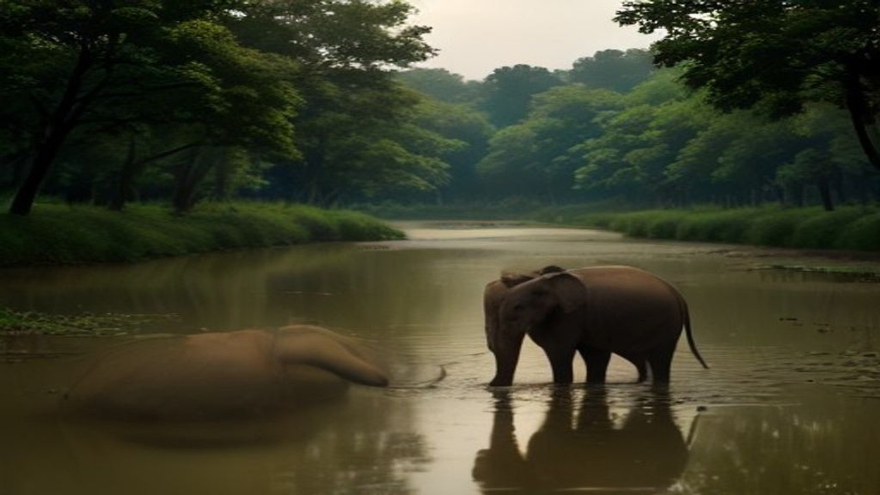Ramlila Elephant Dhanraj Breaks Chains, Enters Pampasar Pond