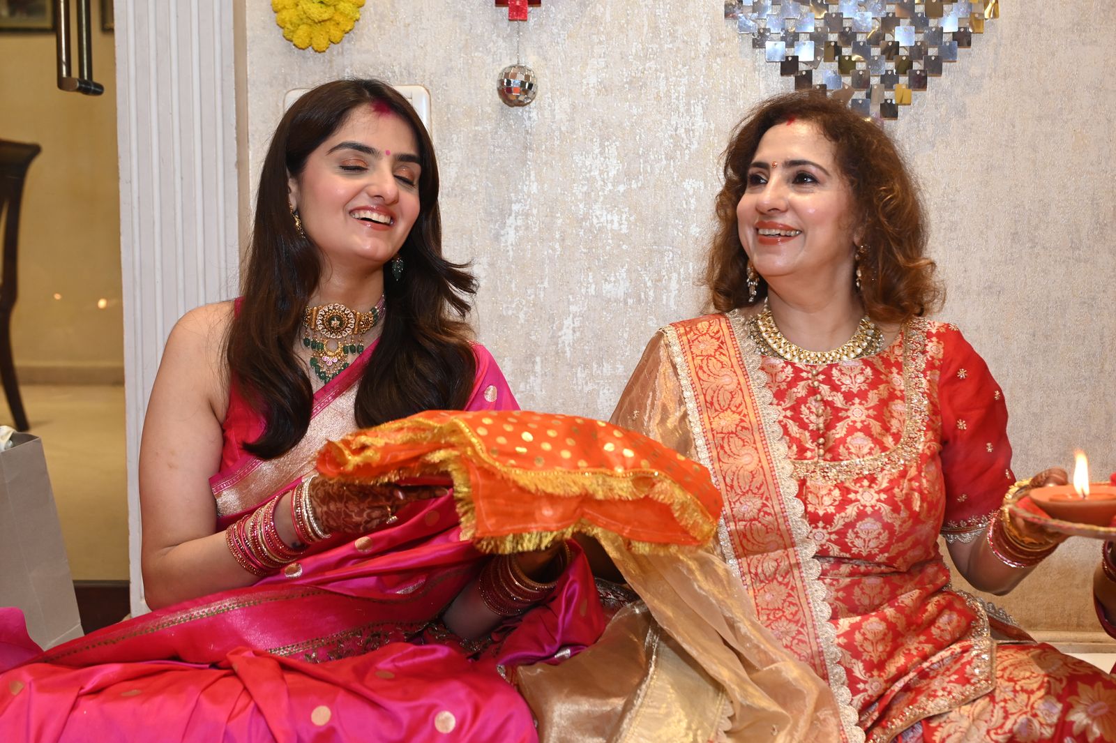 Guests at the get-together Karwa Chauth get-together, Varanasi