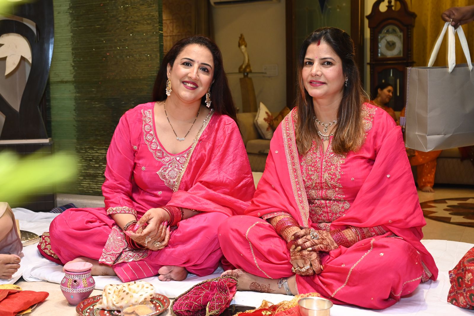 Guests seated together during the gathering, Karwa Chauth get-together, Varanasi